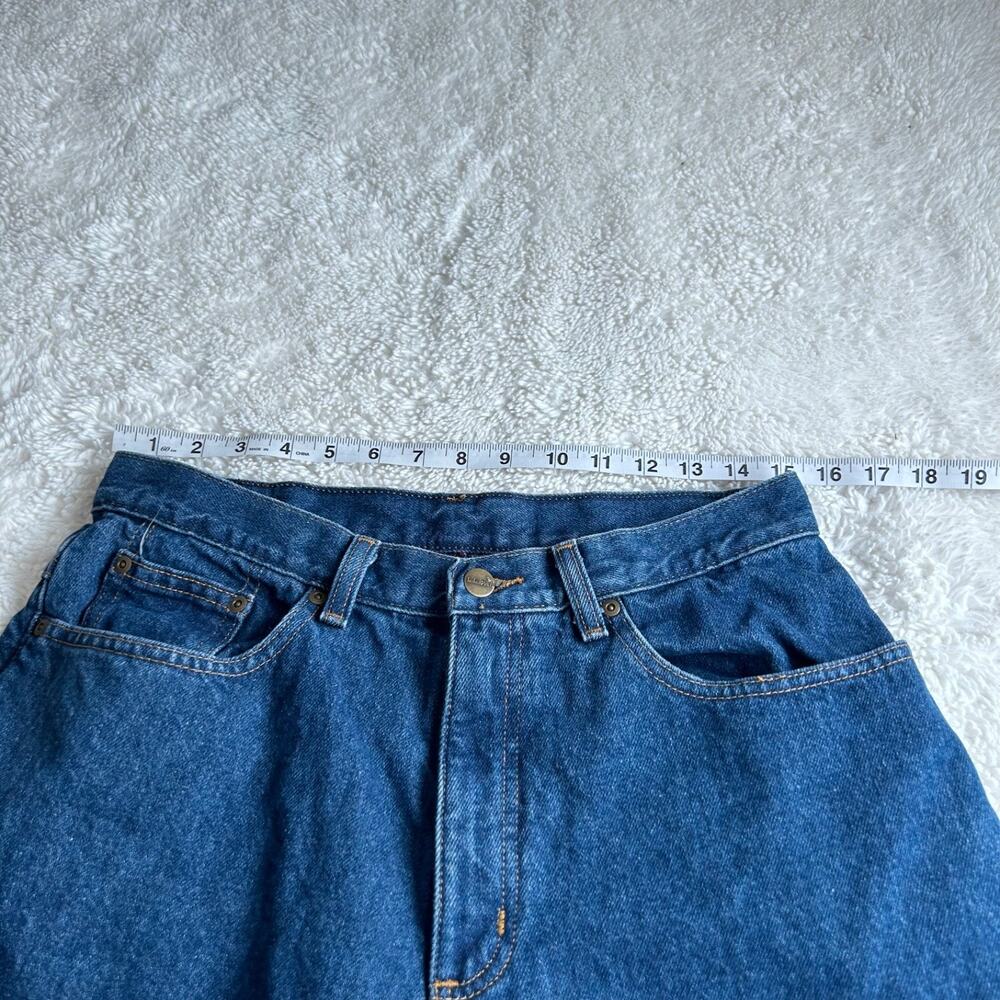 L.L.Bean Jeans Womens 12 Blue Relaxed Straight Fleece Lined Farmer Work Outdoors - Picture 5 of 6